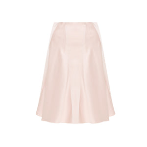 Linen Satin Paneled Skirt