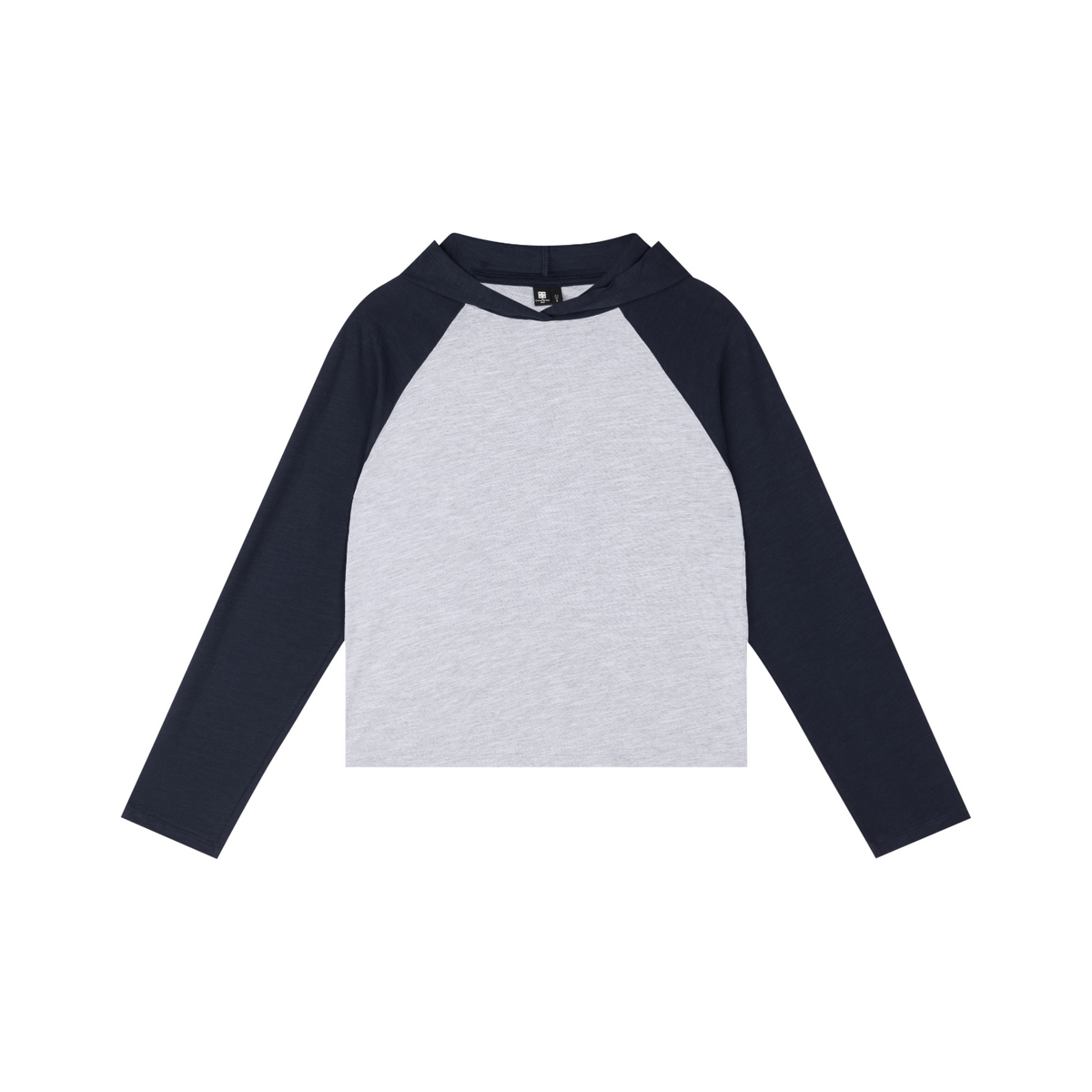 Slub Knit Hooded Raglan Long-Sleeve Top