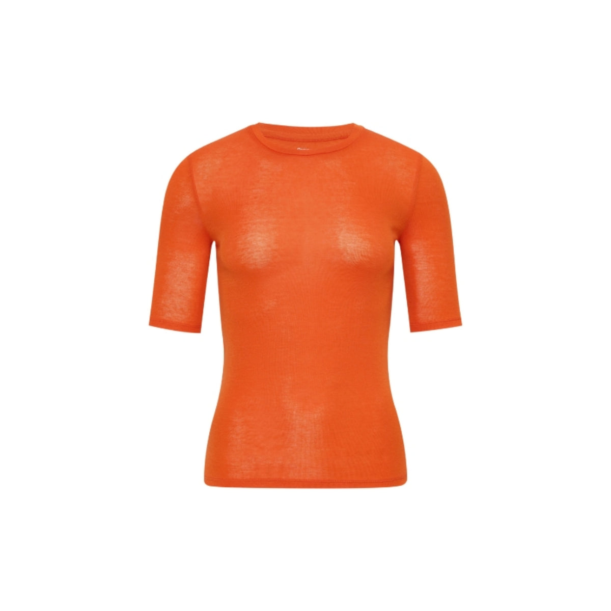 Wool-Blend Fitted Short-Sleeve Crew-Neck Top