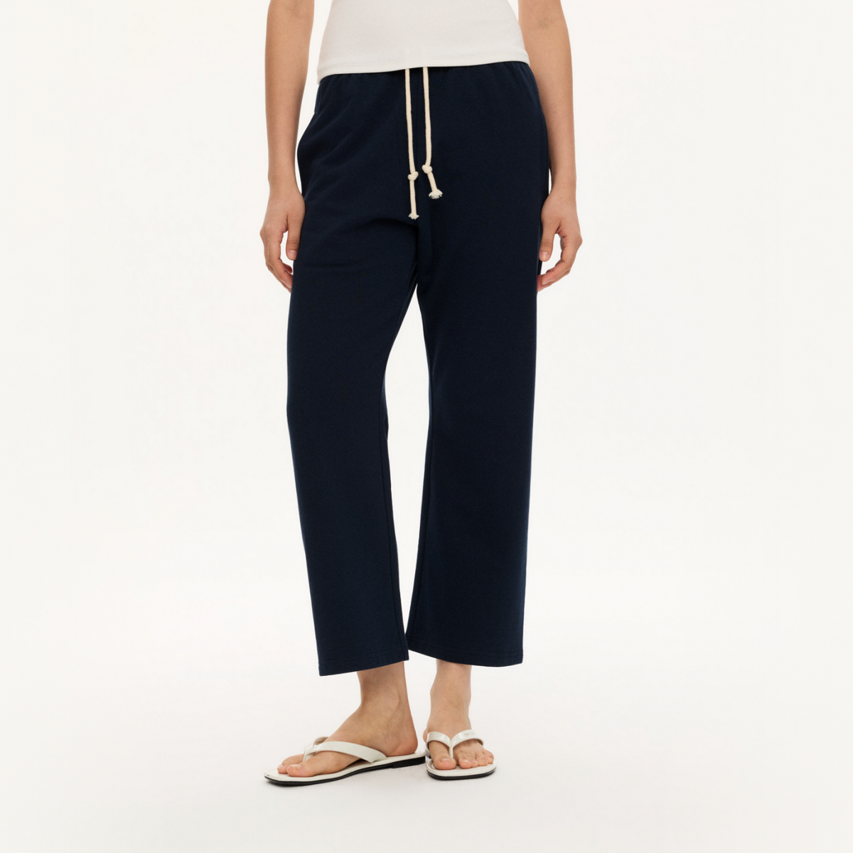 Seamless-Side Three-Quarter-Length Terry Sweatpants