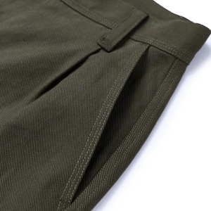 Cotton-Lyocell-Linen Twill Pleated Pants