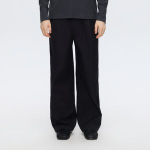 Water-Repellent Cotton-Feel Pleated Trousers