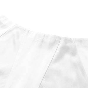 Linen Satin Paneled Skirt