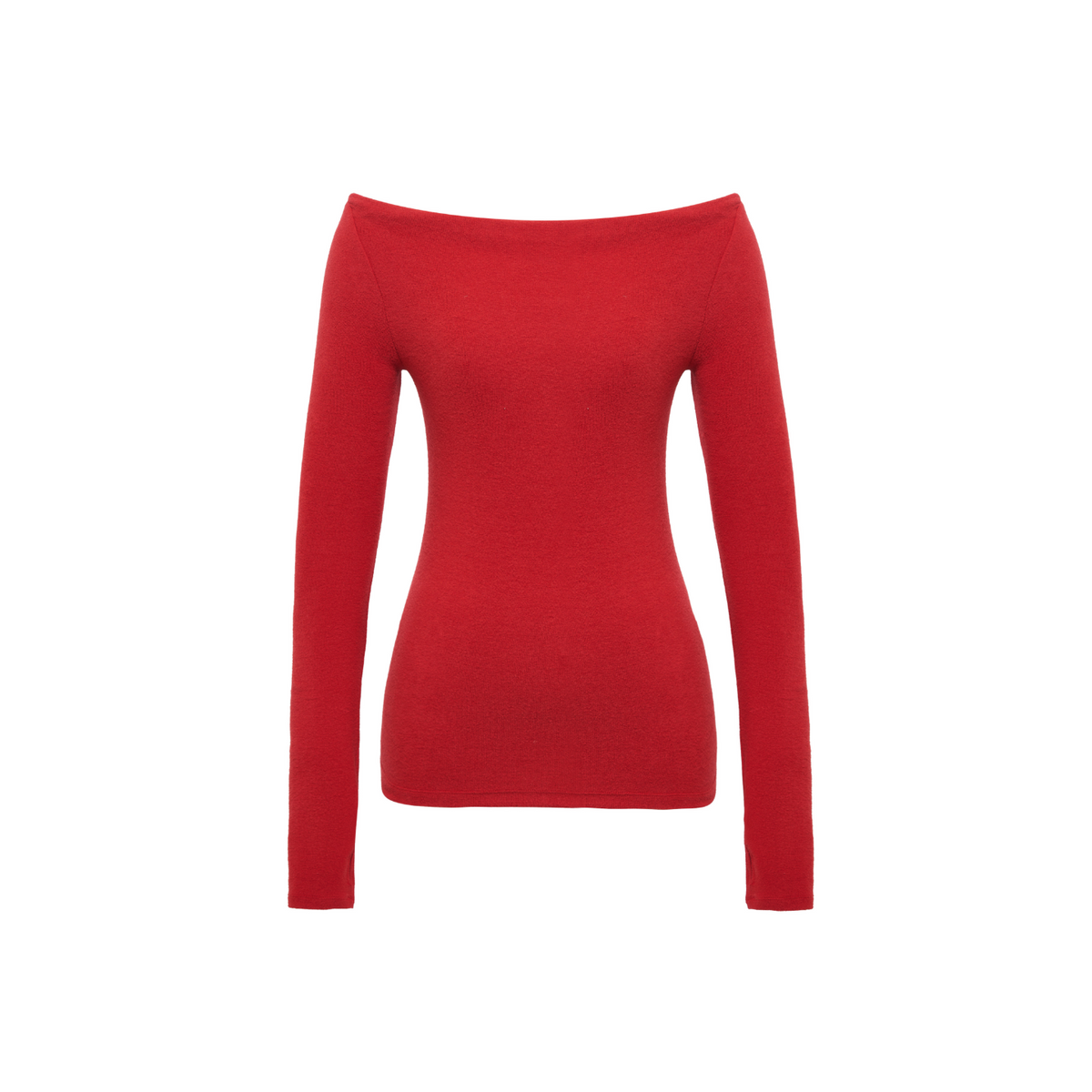 Brushed Off-Shoulder Long-Sleeve Top