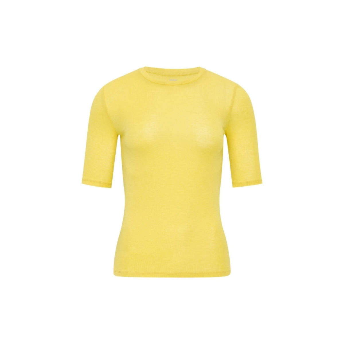 Wool-Blend Fitted Short-Sleeve Crew-Neck Top