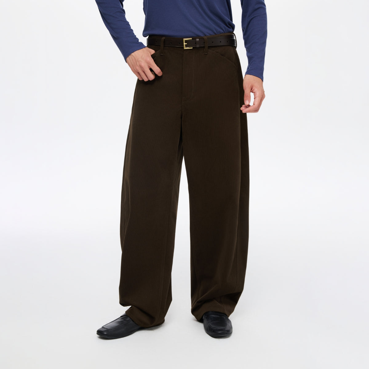 Corduroy High-Waisted Pants