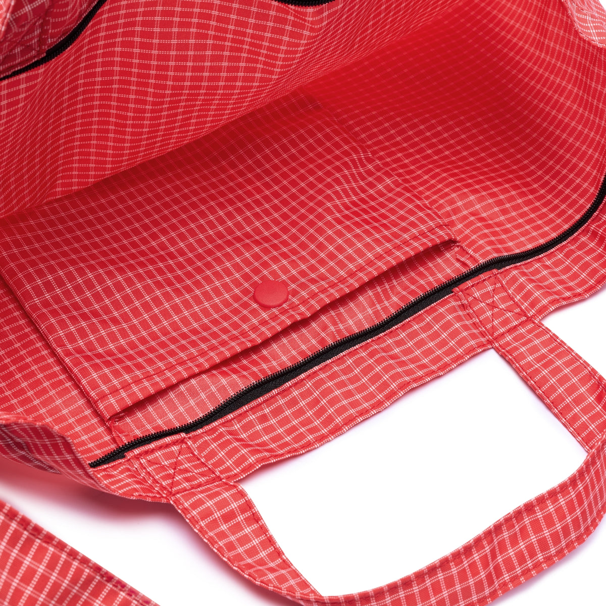 Large Plaid Water-Resistant Tote Bag