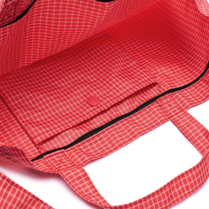 Large Plaid Water-Resistant Tote Bag