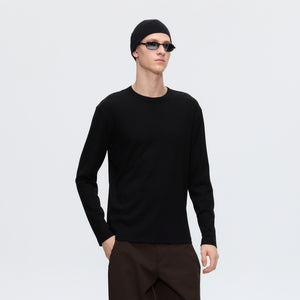 Fitted Ribbed Long-Sleeve Top with Lycra® Stretch