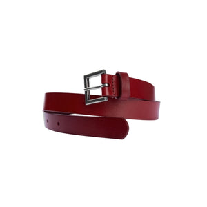 Full-Grain Leather Square-Buckle Belt – Unisex