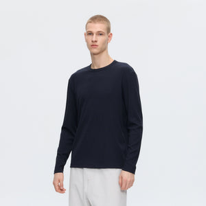Fitted Ribbed Long-Sleeve Top with Lycra® Stretch