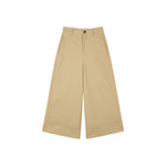Cuffed Wide-Leg Cropped Trousers