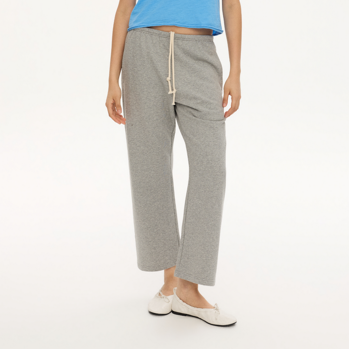 Seamless-Side Three-Quarter-Length Terry Sweatpants