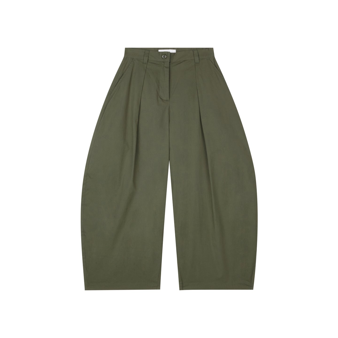 Lightweight Pleated Wide-Leg Cropped Pants