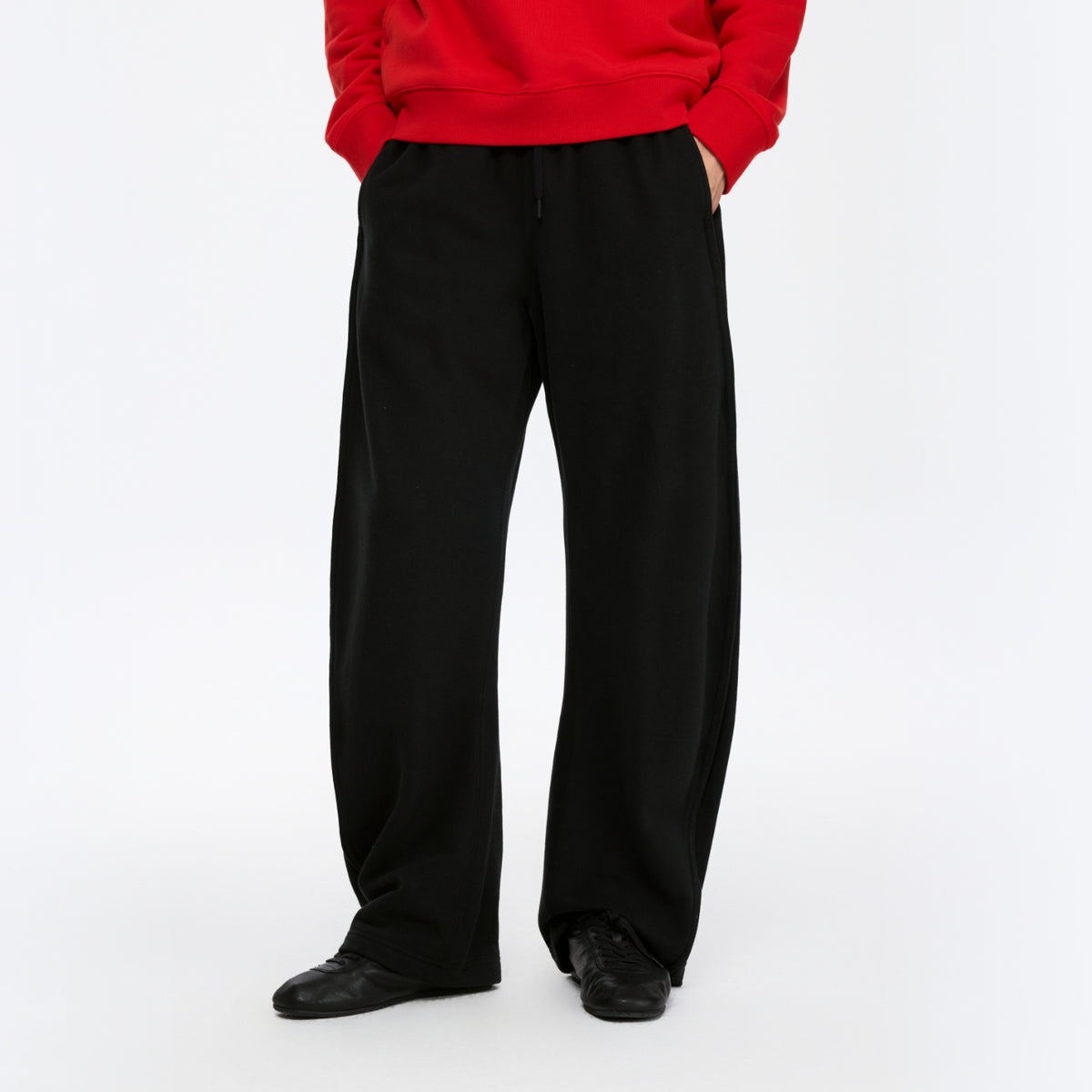 Twisted Seam Curved-Leg Sweatpants