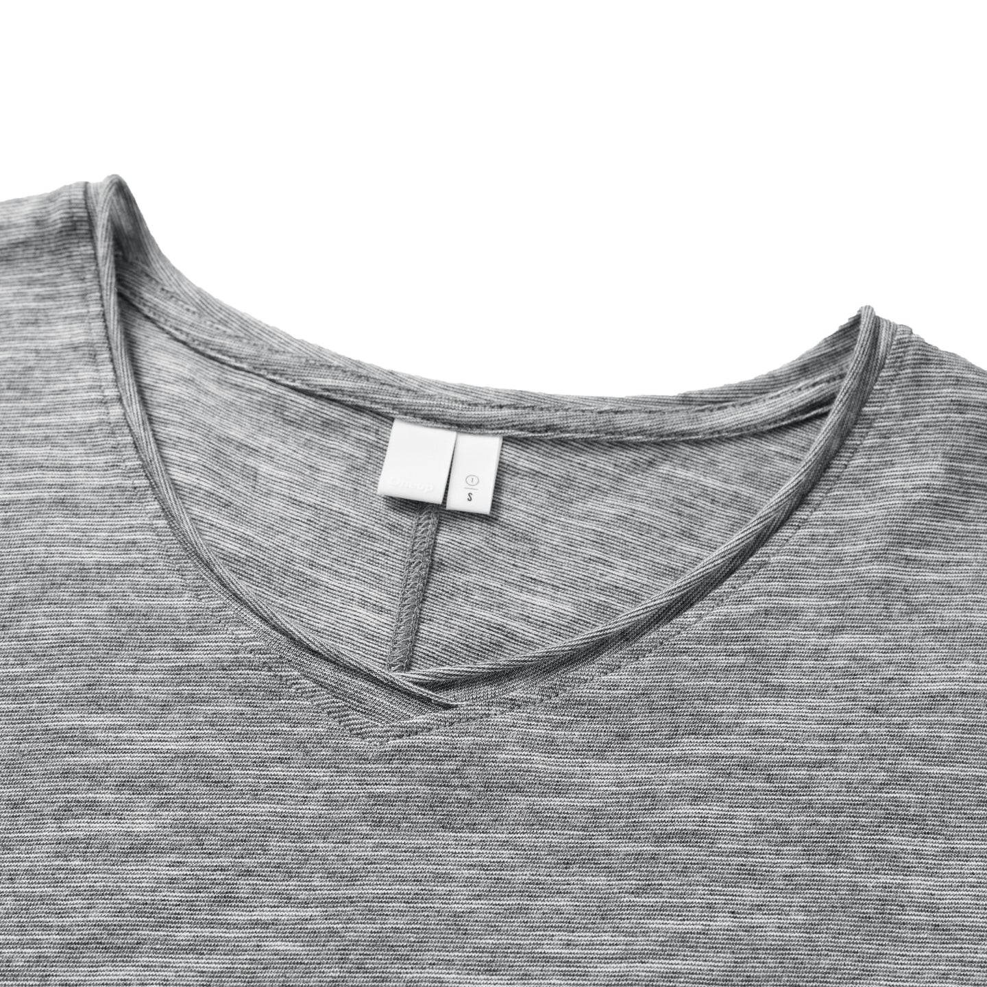 Slub Cotton Raw-Edge V-Neck Top