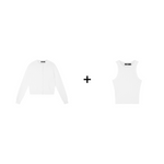 Ribbed Knit Cardigan & Tank Two-Piece Set