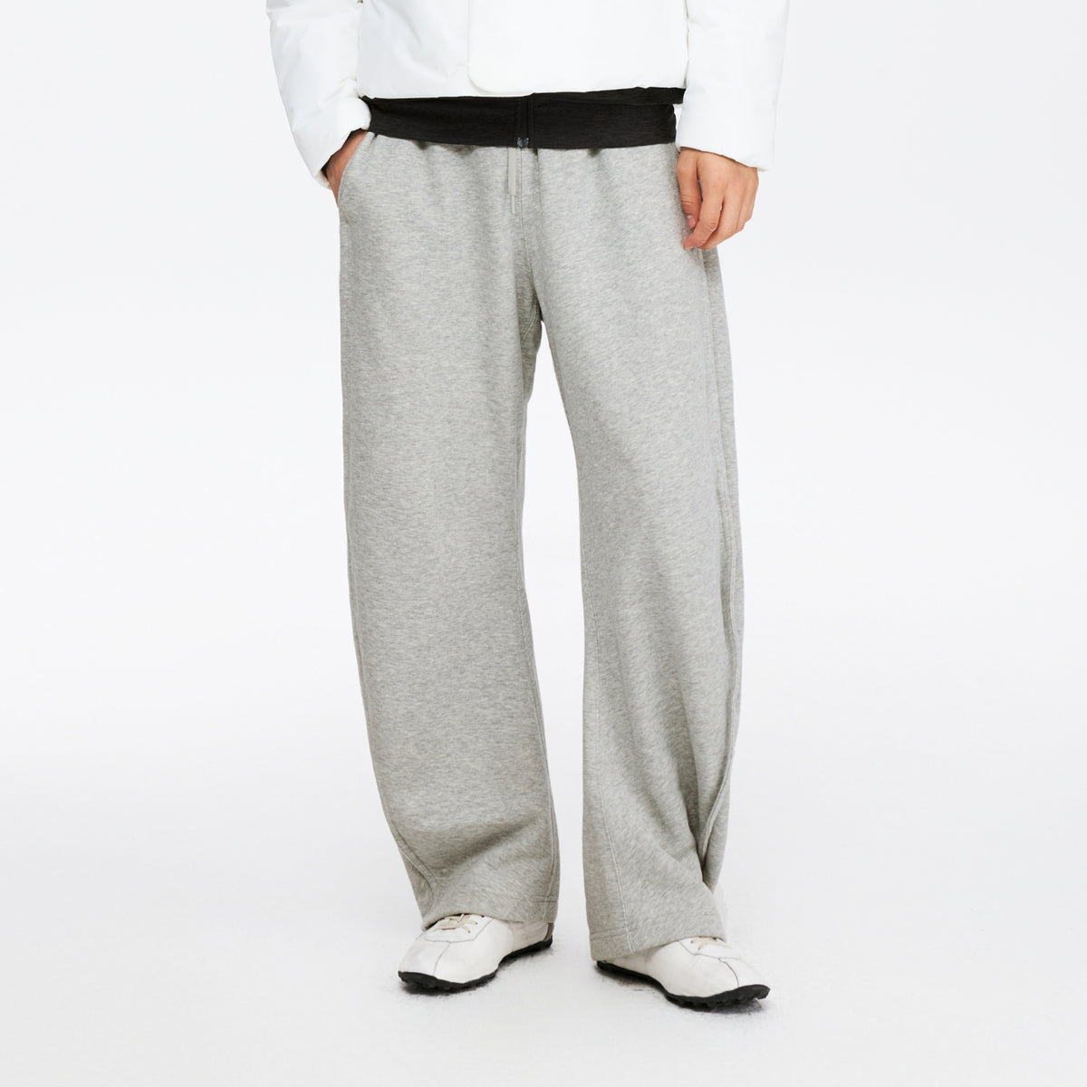 Twisted Seam Curved-Leg Sweatpants