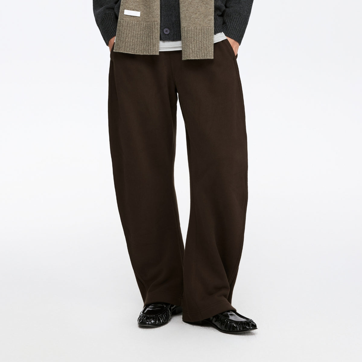 Twisted Seam Curved-Leg Sweatpants