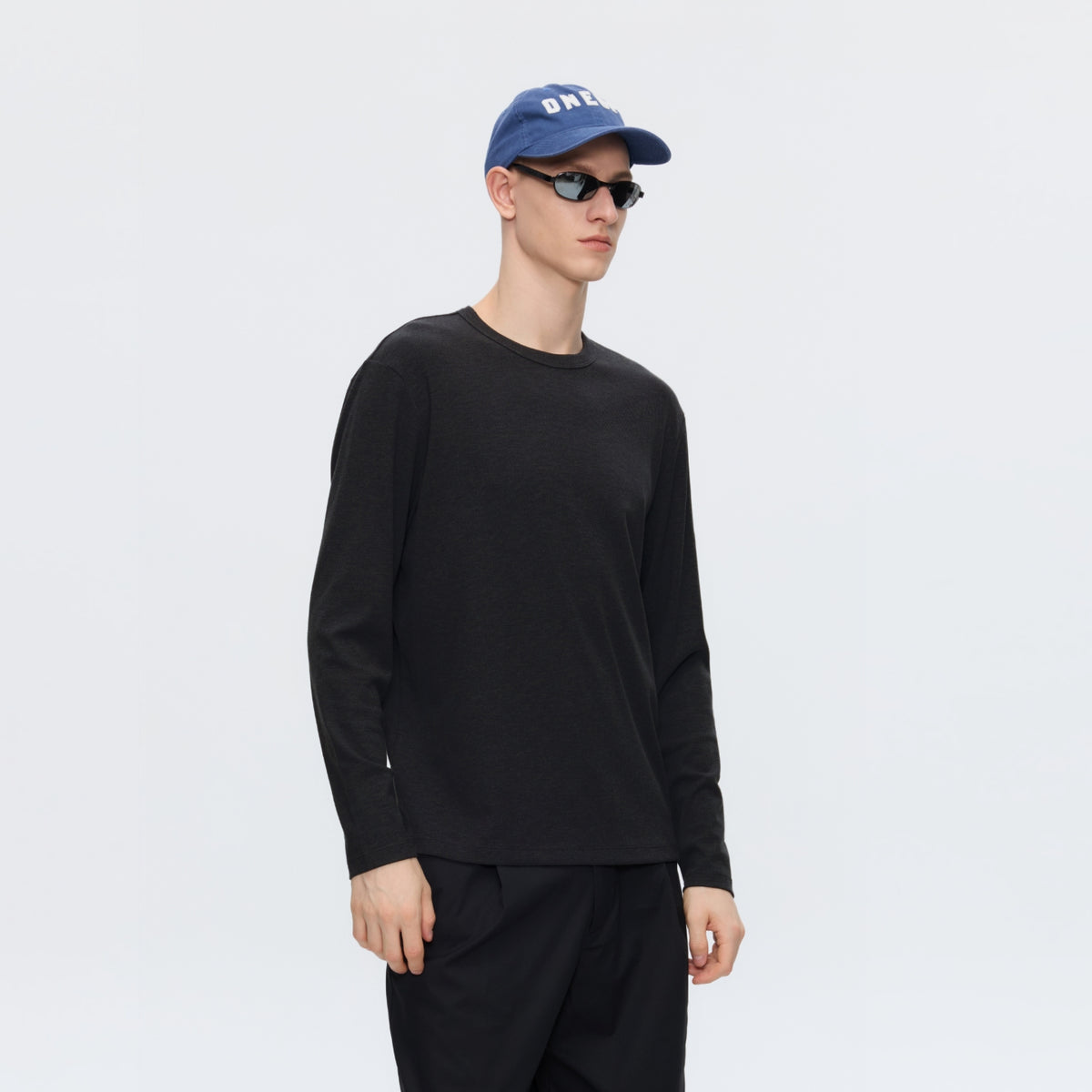 Fitted Ribbed Long-Sleeve Top with Lycra® Stretch
