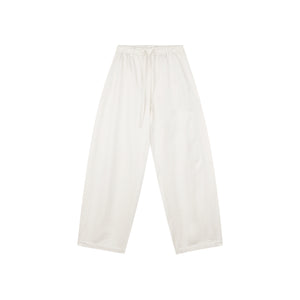 Satin Linen Balloon Wide-Leg Pants