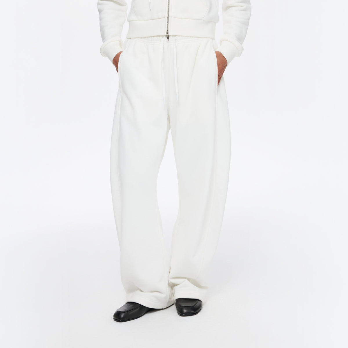 Twisted Seam Curved-Leg Sweatpants