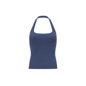 Ribbed Halter Top with Removable Pads