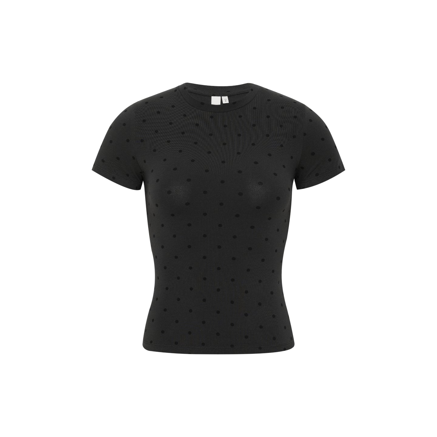 Polka Dot Print Fitted Short-Sleeve Shirt