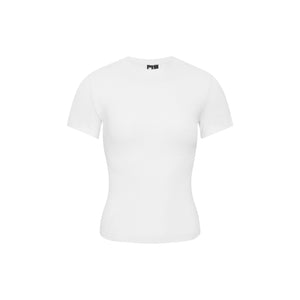 Slub Knit Fitted Short-Sleeve Top