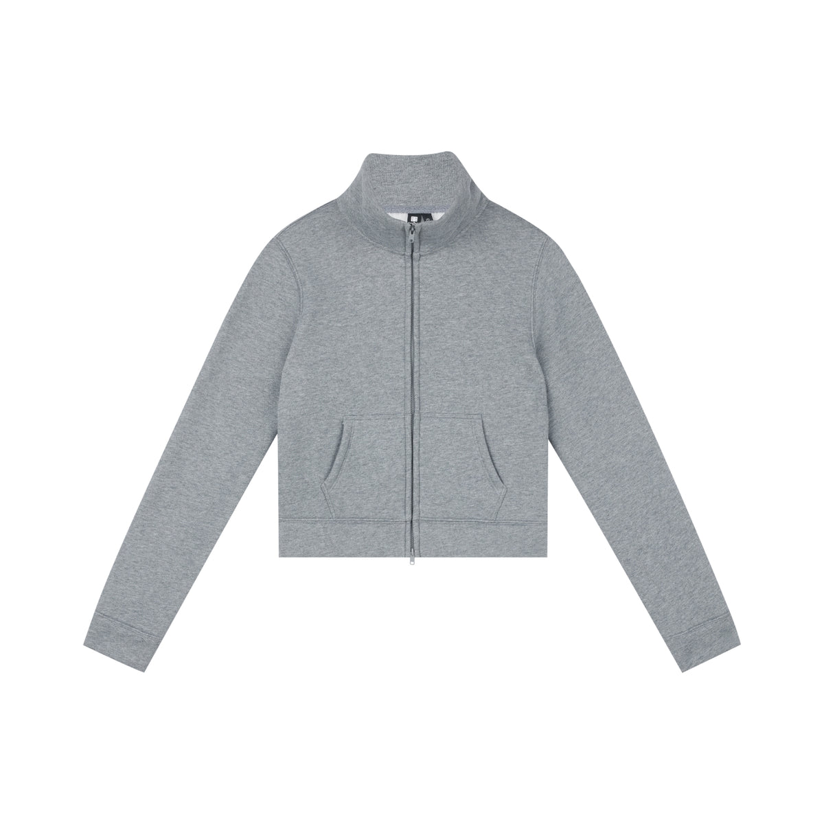 Cropped Fleece Quarter-Zip Stand-Collar Sweatshirt