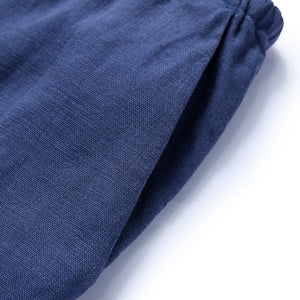 Tencel Linen Drawstring Straight-Leg Pants