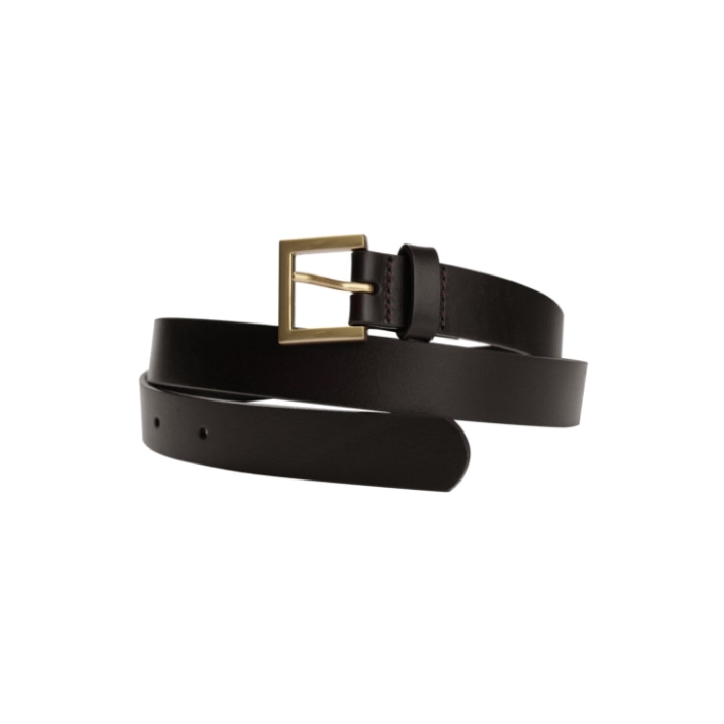 Full-Grain Leather Square-Buckle Belt – Unisex