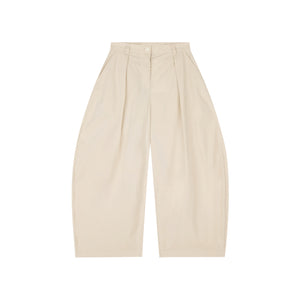 Lightweight Pleated Wide-Leg Cropped Pants