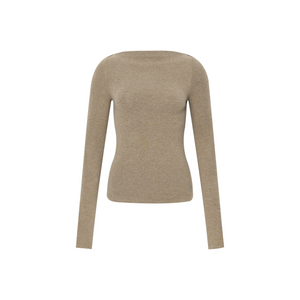 Brushed Off-Shoulder Long-Sleeve Top