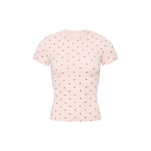 Polka Dot Print Fitted Short-Sleeve Shirt