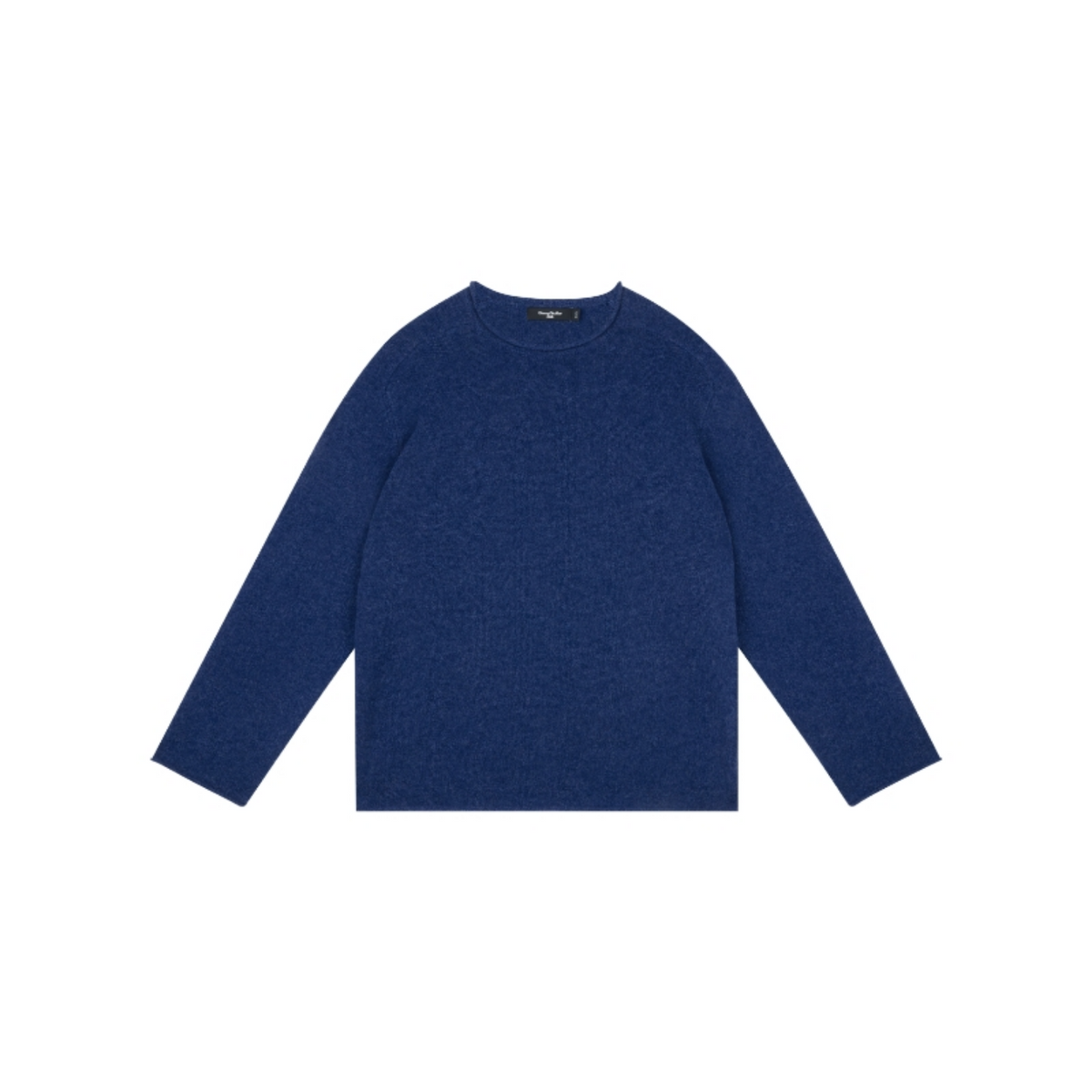 100% Wool Rolled-Edge Crew-Neck Sweater