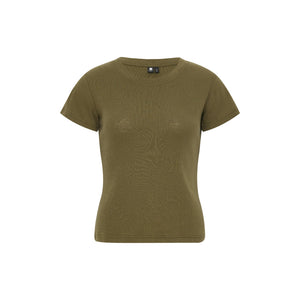 Heathered Cotton Fitted Crew-Neck Tee