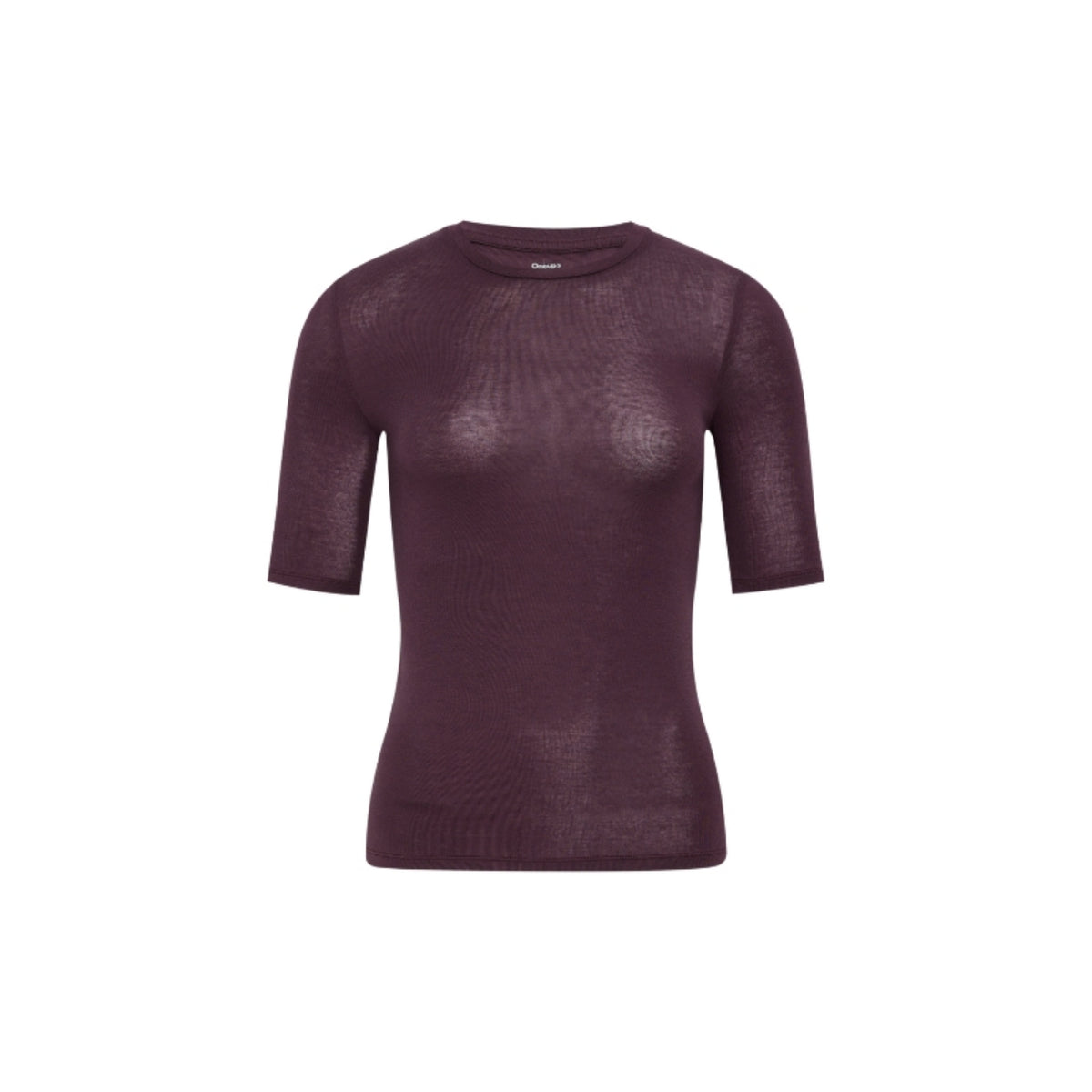 Wool-Blend Fitted Short-Sleeve Crew-Neck Top