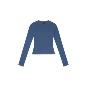 Fitted Crew-Neck Long-Sleeve Top