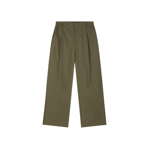 Water-Repellent Cotton-Feel Pleated Trousers