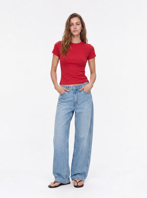 Tencel Linen Fitted Short-sleeved T-shirt - Oneup