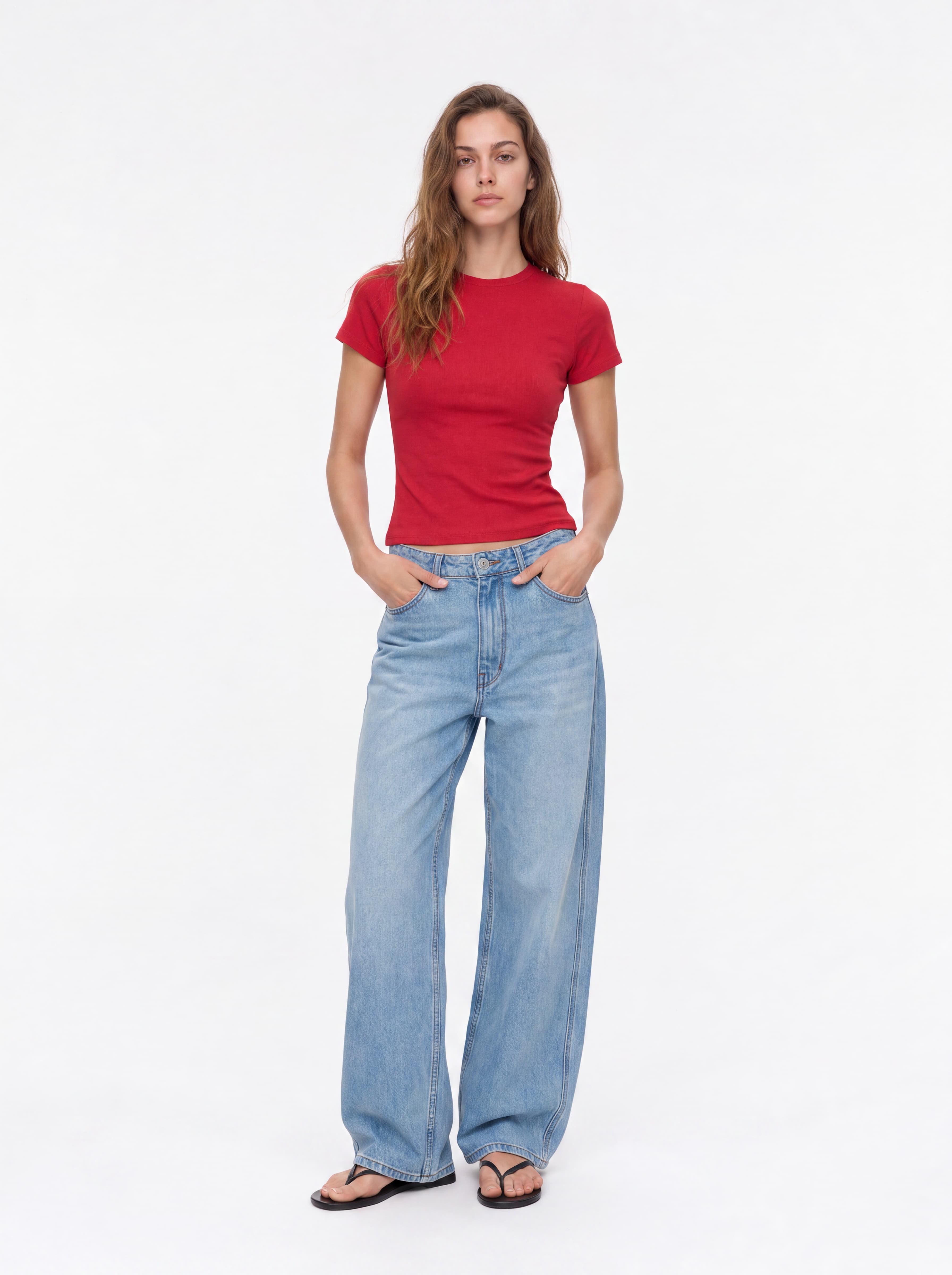 Tencel Linen Fitted Short-sleeved T-shirt - Oneup