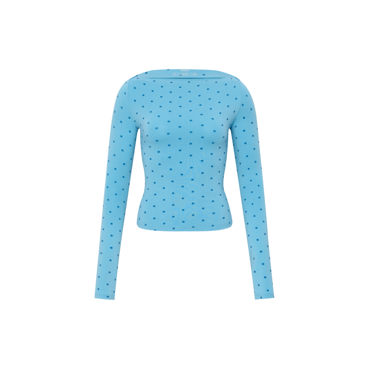 Polka-Dot Off-Shoulder Long-Sleeve Top
