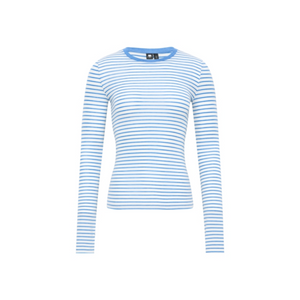 Tencel-Wool Multicolor Striped Long-Sleeve Top