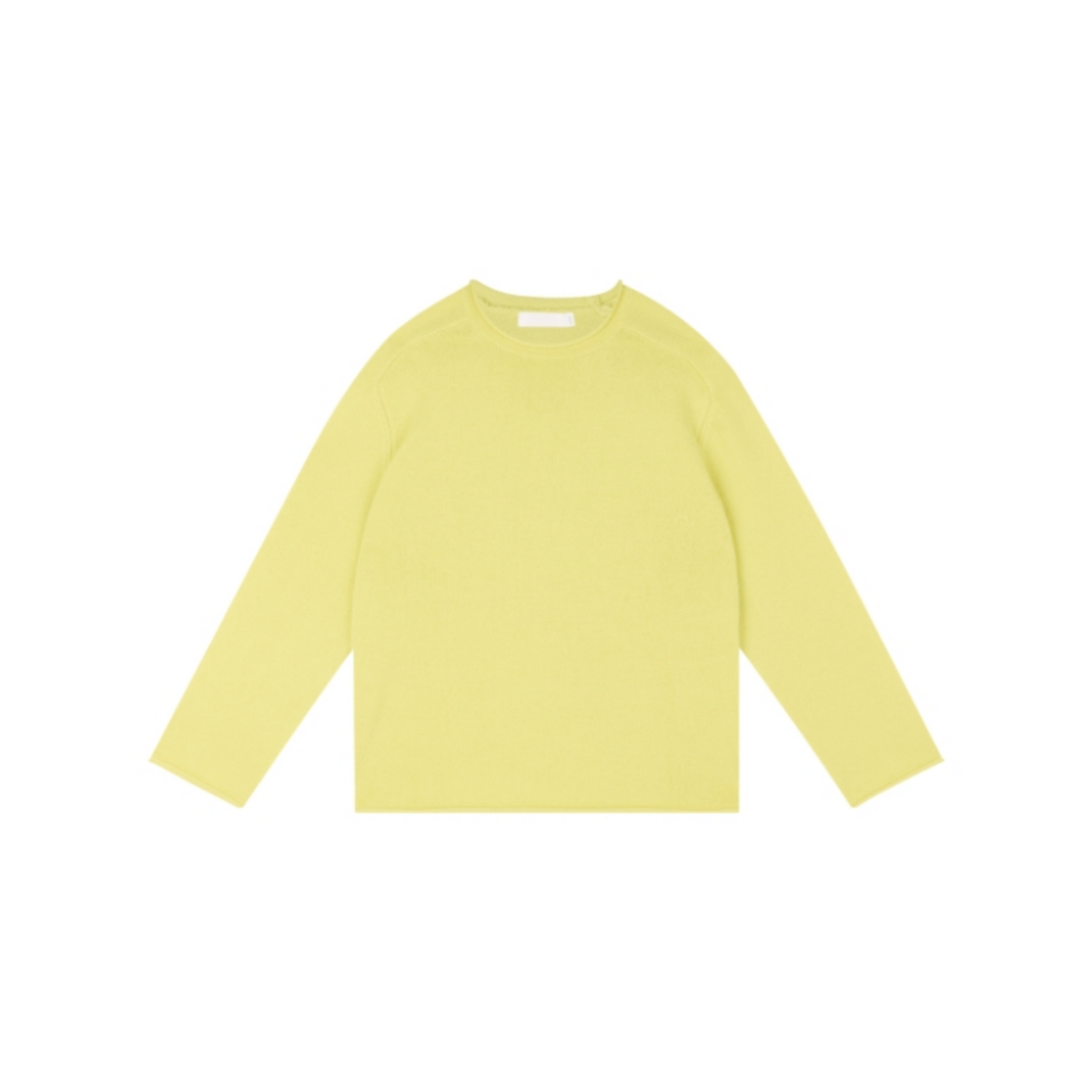 100% Wool Rolled-Edge Crew-Neck Sweater