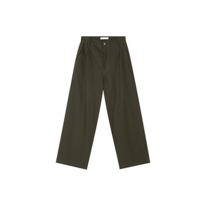 Cotton-Lyocell-Linen Twill Pleated Pants