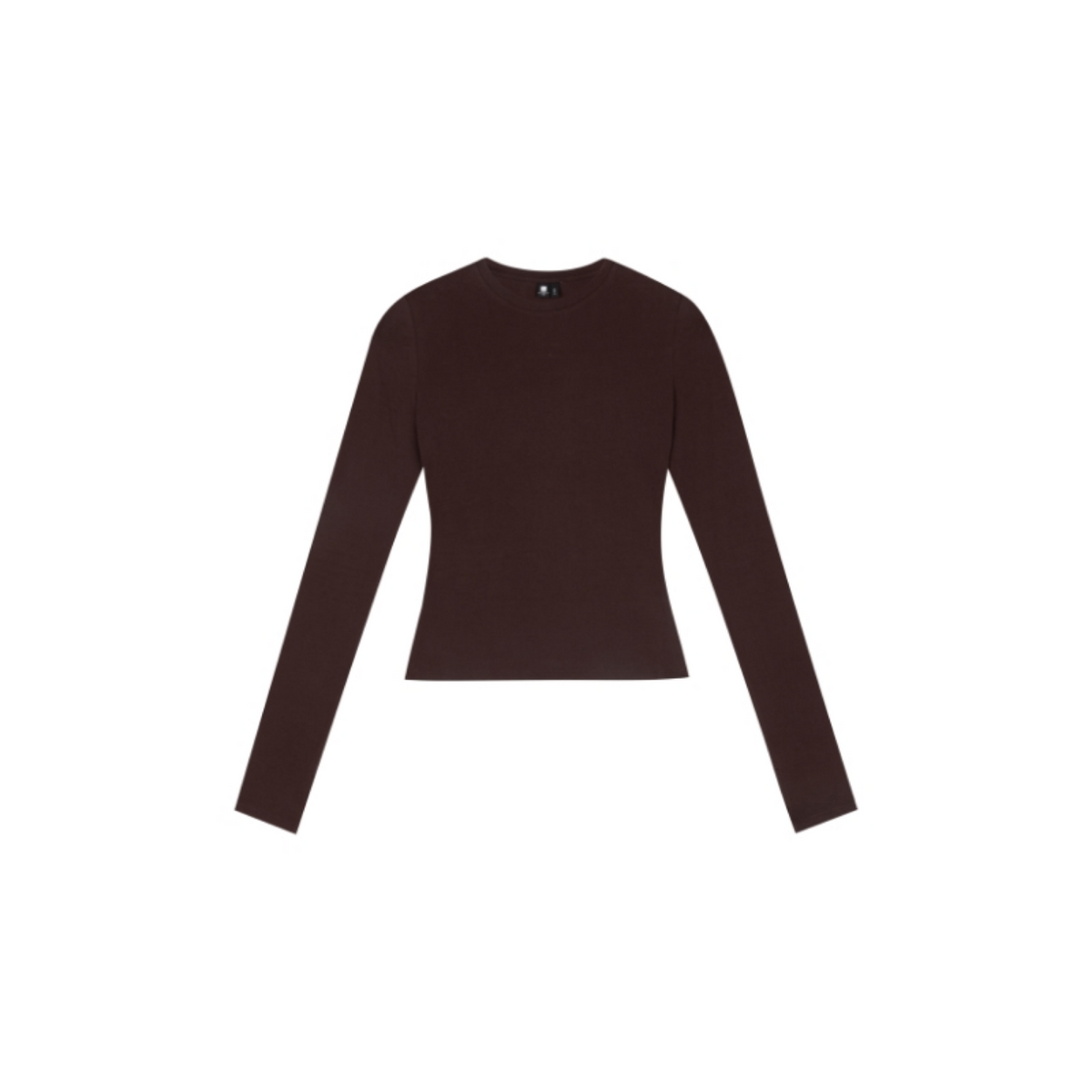 Fitted Crew-Neck Long-Sleeve Top