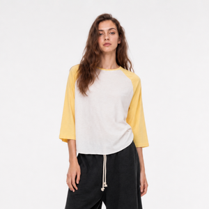 Contrast Raglan Three-Quarter-Sleeve T-Shirt