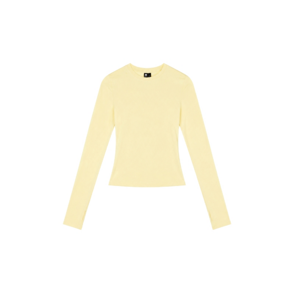 Fitted Crew-Neck Long-Sleeve Top