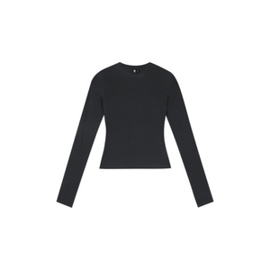 Fitted Crew-Neck Long-Sleeve Top